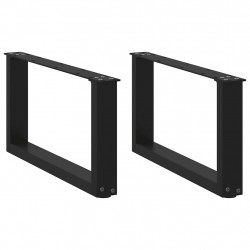 Nogi do stolika kawowego w kształcie litery U 2 szt. Czarne 60x(30-31) cm Stal