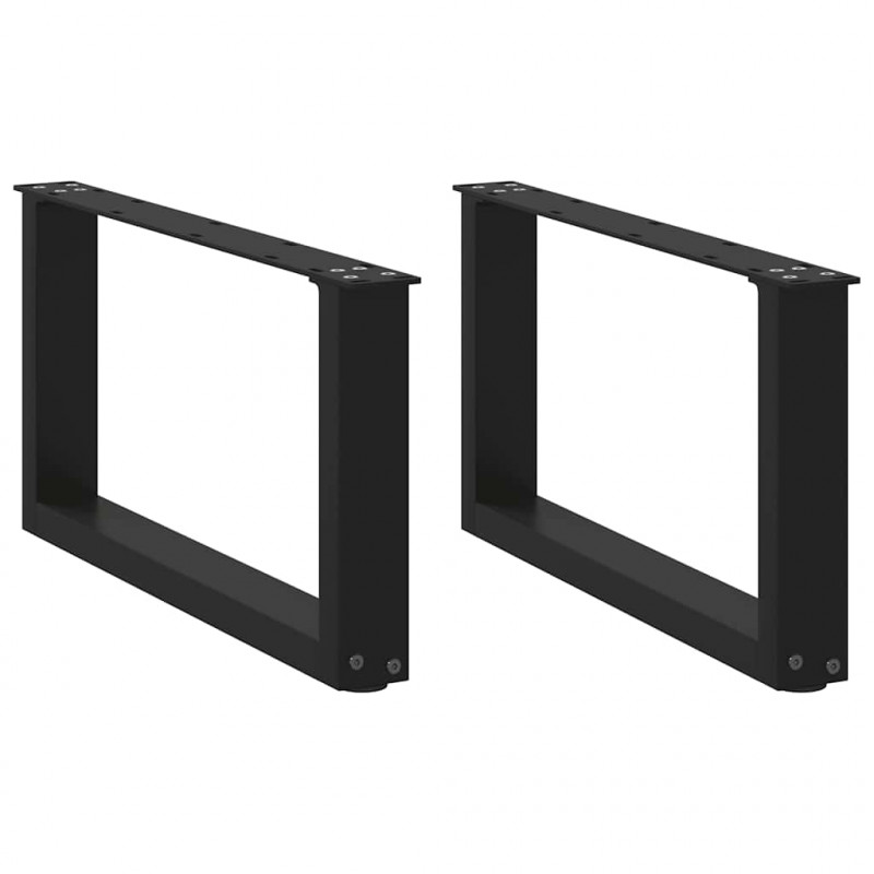 Nogi do stolika kawowego w kształcie litery U 2 szt. Czarne 60x(30-31) cm Stal
