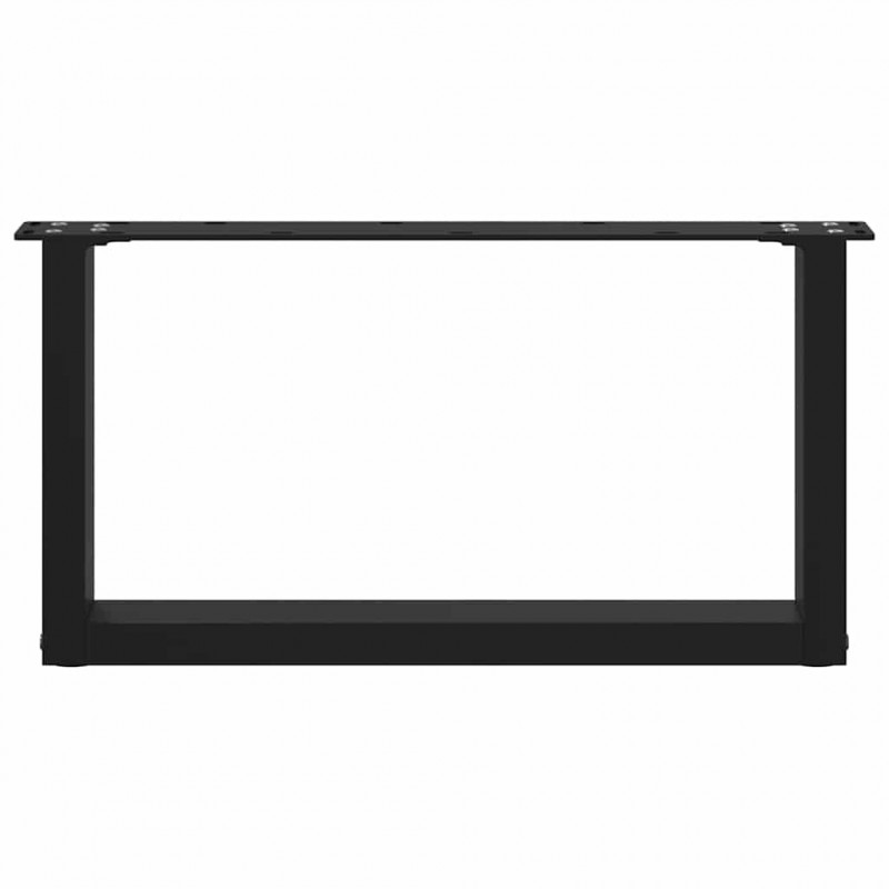 Nogi do stolika kawowego w kształcie litery U 2 szt. Czarne 60x(30-31) cm Stal