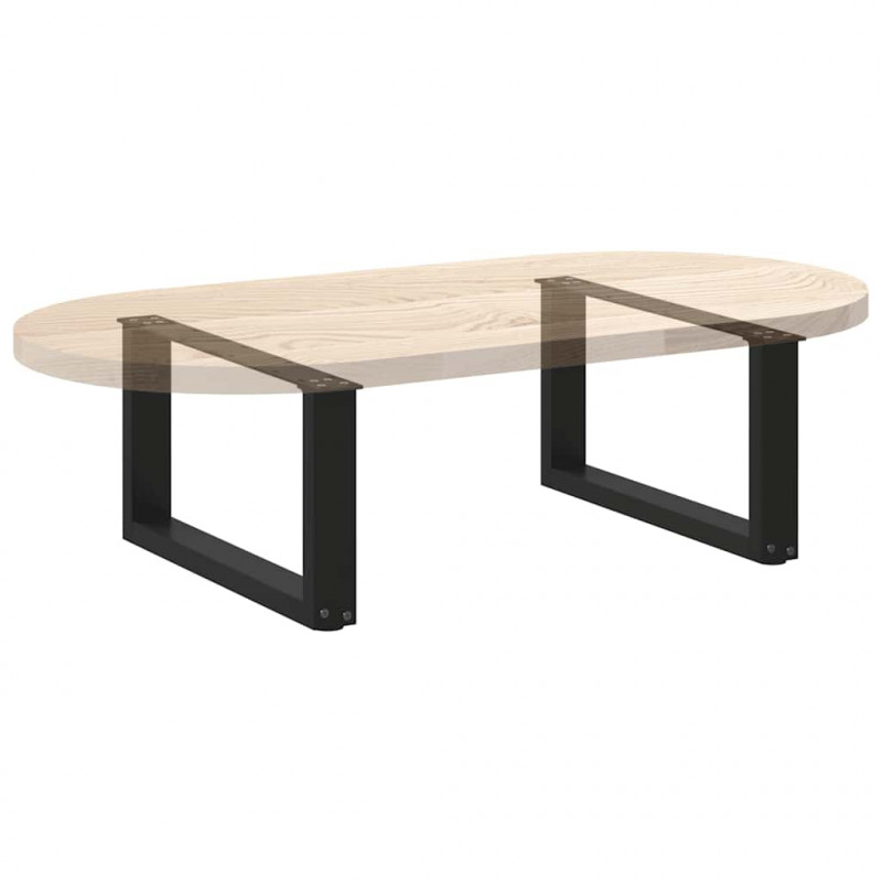 Nogi do stolika kawowego w kształcie litery U 2 szt. Czarne 60x(30-31) cm Stal