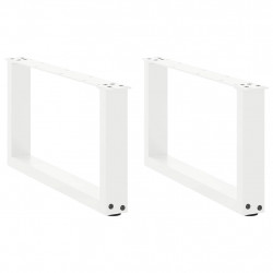 Nogi do stolika kawowego w kształcie litery U 2 szt. Białe 60x(30-31) cm Stal