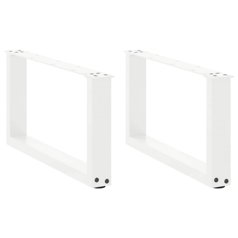 Nogi do stolika kawowego w kształcie litery U 2 szt. Białe 60x(30-31) cm Stal