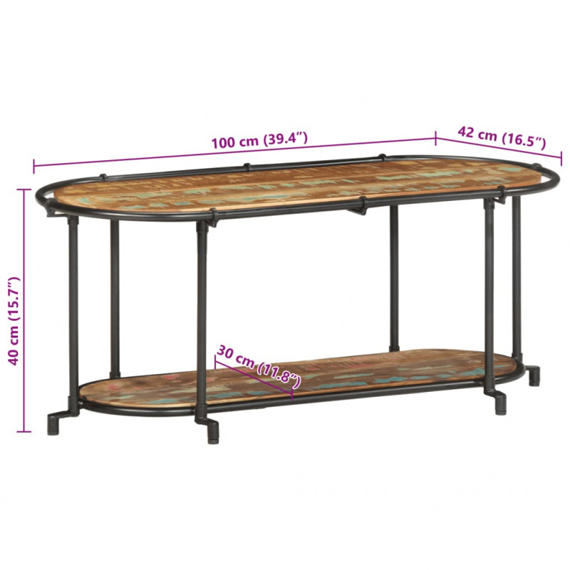 Szafka pod telewizor, 100x42x40 cm, lite drewno z odzysku
