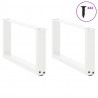 Nogi do stolika kawowego w kształcie litery U 2 szt. Białe 60x(30-31) cm Stal