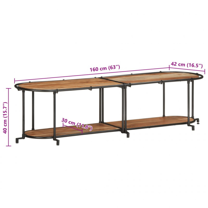 Szafka pod telewizor, 160x42x40 cm, lite drewno akacjowe