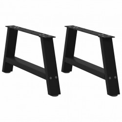 Nogi do stolika kawowego w kształcie litery A 2 szt. Czarne 70x(30-31) cm Stal