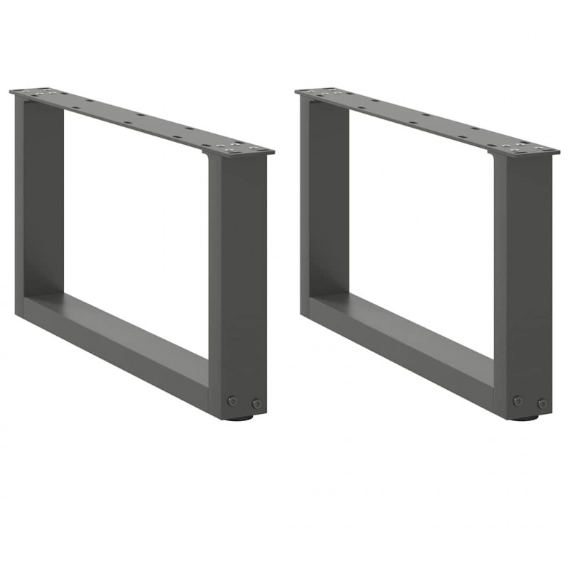 Nogi do stolika kawowego w kształcie litery U 2 szt. Antracyt 60x(30-31) cm Stal
