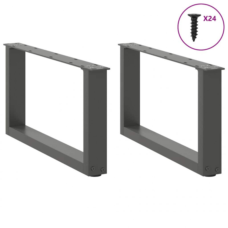 Nogi do stolika kawowego w kształcie litery U 2 szt. Antracyt 60x(30-31) cm Stal