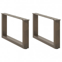 Nogi do stolika kawowego w kształcie litery U 2 szt. Naturalna stal 60x(30-31) cm Stal