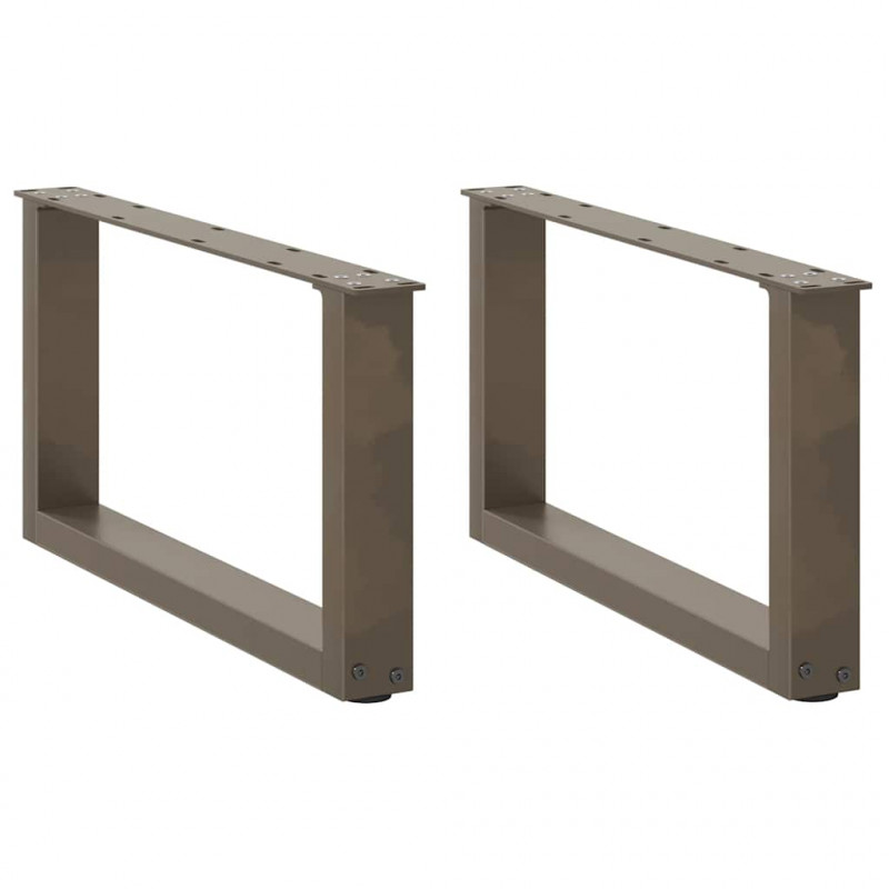Nogi do stolika kawowego w kształcie litery U 2 szt. Naturalna stal 60x(30-31) cm Stal