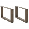 Nogi do stolika kawowego w kształcie litery U 2 szt. Naturalna stal 60x(30-31) cm Stal