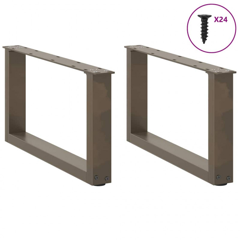 Nogi do stolika kawowego w kształcie litery U 2 szt. Naturalna stal 60x(30-31) cm Stal