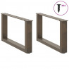 Nogi do stolika kawowego w kształcie litery U 2 szt. Naturalna stal 60x(30-31) cm Stal