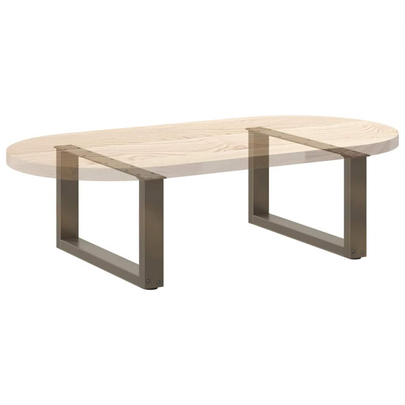 Nogi do stolika kawowego w kształcie litery U 2 szt. Naturalna stal 60x(30-31) cm Stal