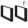 Nogi do stolika kawowego w kształcie litery U 2 szt. Czarne 70x(30-31) cm Stal