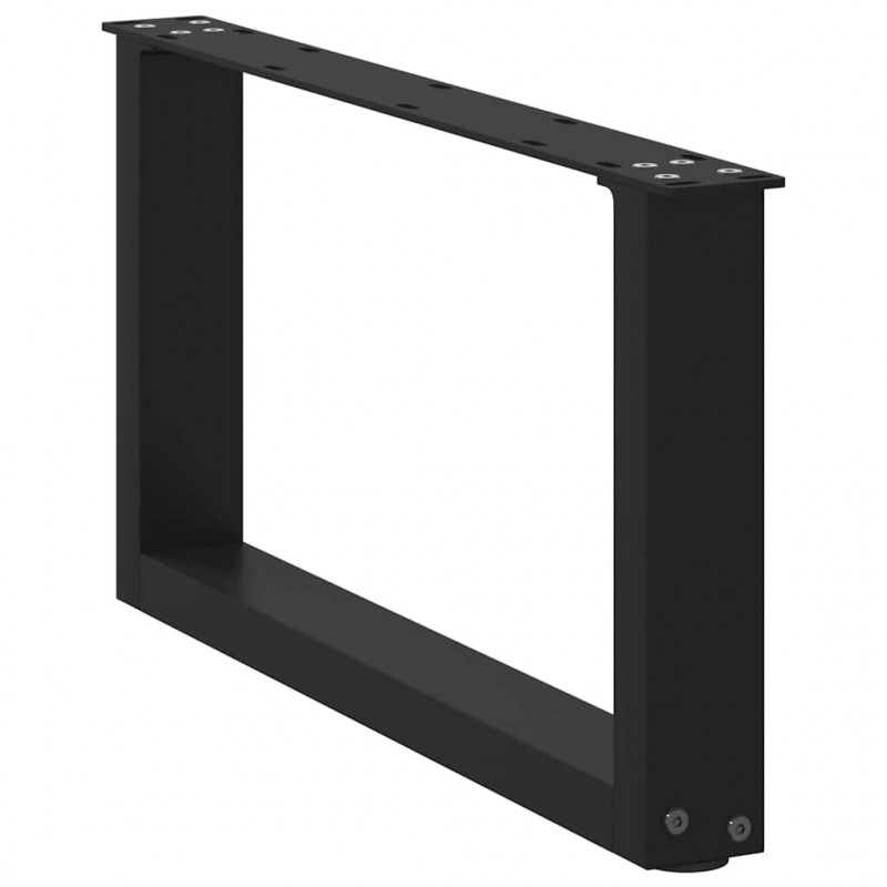Nogi do stolika kawowego w kształcie litery U 2 szt. Czarne 70x(30-31) cm Stal