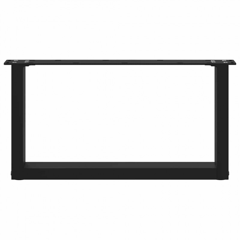Nogi do stolika kawowego w kształcie litery U 2 szt. Czarne 70x(30-31) cm Stal