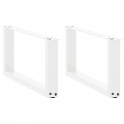 Nogi do stolika kawowego w kształcie litery U 2 szt. Białe 70x(30-31) cm Stal