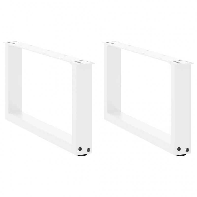 Nogi do stolika kawowego w kształcie litery U 2 szt. Białe 70x(30-31) cm Stal