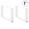 Nogi do stolika kawowego w kształcie litery U 2 szt. Białe 70x(30-31) cm Stal
