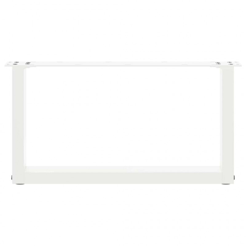 Nogi do stolika kawowego w kształcie litery U 2 szt. Białe 70x(30-31) cm Stal