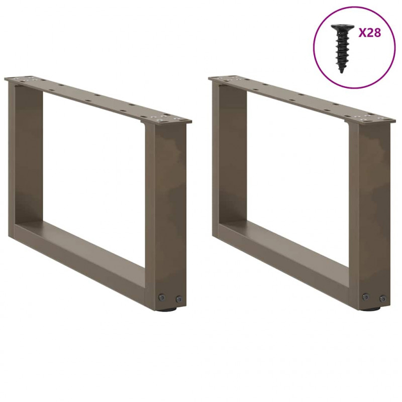 Nogi do stolika kawowego w kształcie litery U 2 szt. Naturalna stal 70x(30-31) cm Stal