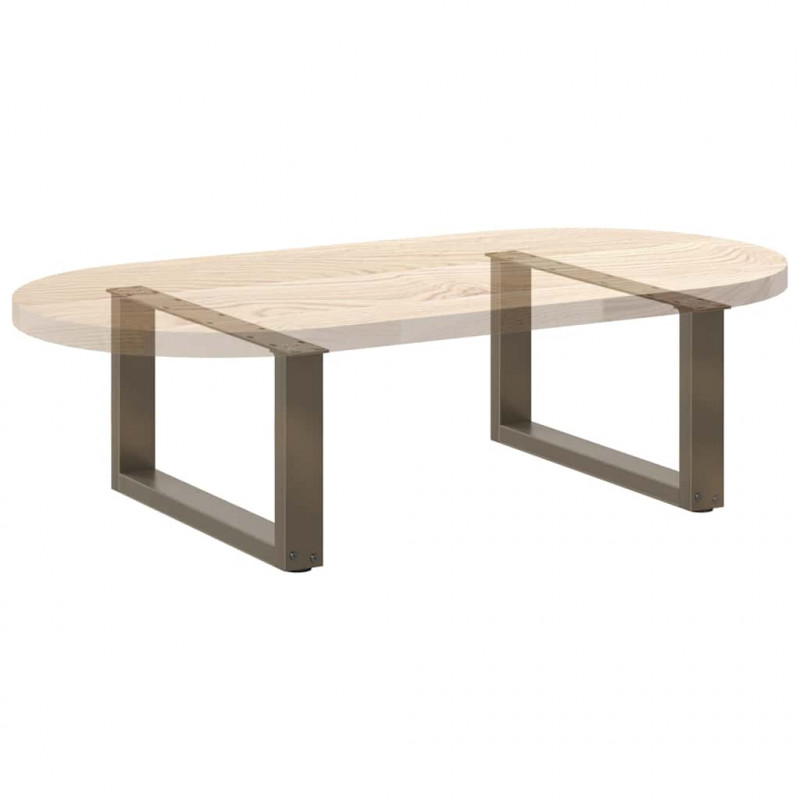 Nogi do stolika kawowego w kształcie litery U 2 szt. Naturalna stal 70x(30-31) cm Stal