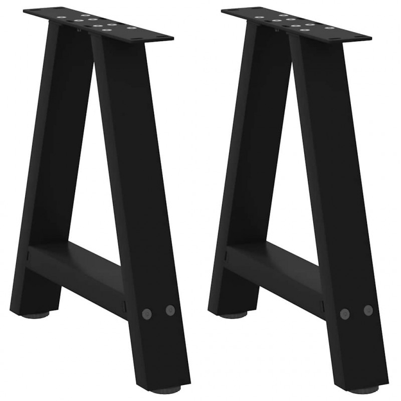 Nogi do stolika kawowego w kształcie litery A 2 szt. Czarne 38x(42-43) cm Stal