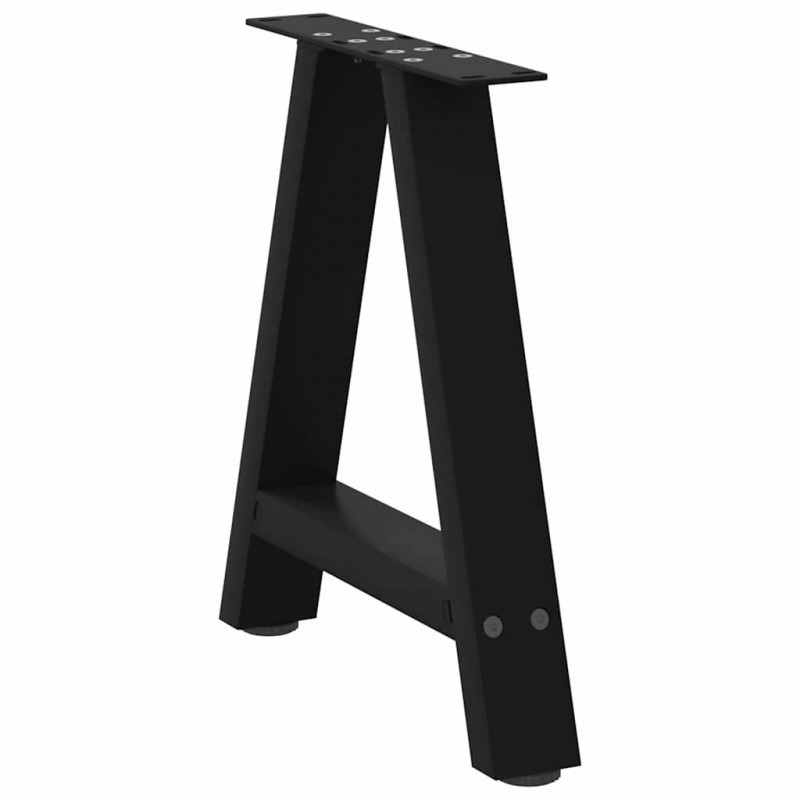 Nogi do stolika kawowego w kształcie litery A 2 szt. Czarne 38x(42-43) cm Stal