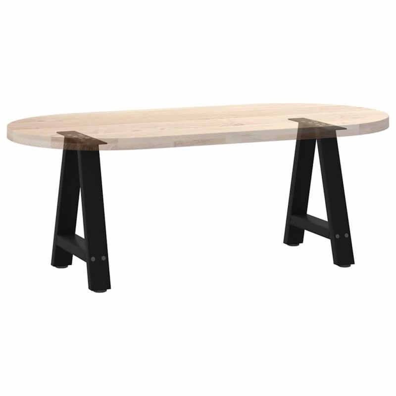Nogi do stolika kawowego w kształcie litery A 2 szt. Czarne 38x(42-43) cm Stal