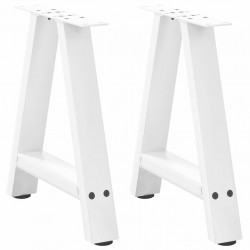 Nogi do stolika kawowego w kształcie litery A 2 szt. Białe 38x(42-43) cm Stal