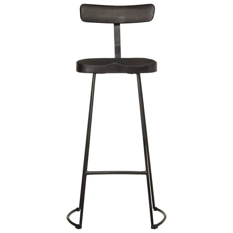 Hokery barowe 2 szt. Czarny 49x43x103 cm Drewno lite Mango