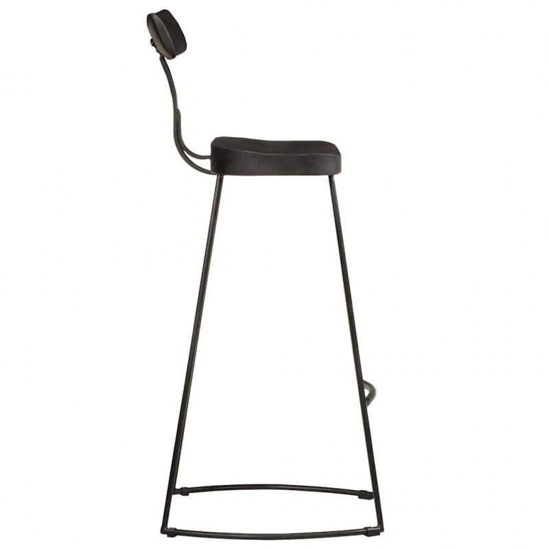 Hokery barowe 2 szt. Czarny 49x43x103 cm Drewno lite Mango