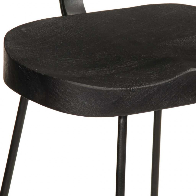 Hokery barowe 2 szt. Czarny 49x43x103 cm Drewno lite Mango