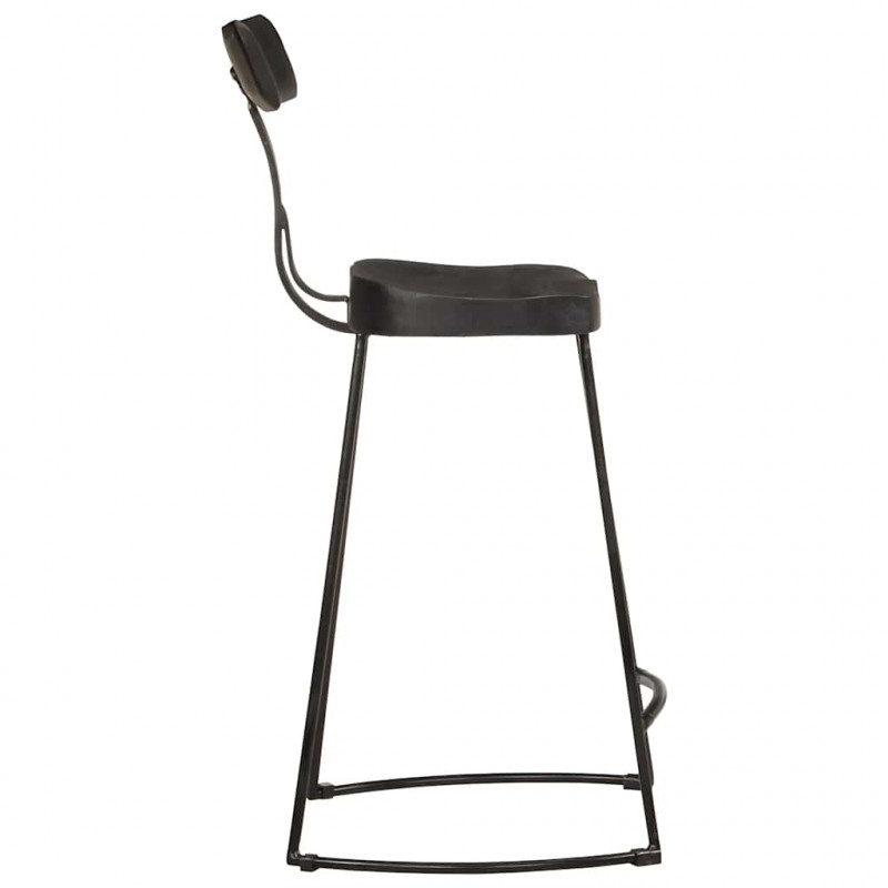 Hokery barowe 2 szt. Czarny 49x43x88 cm Drewno lite Mango