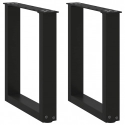 Nogi do stolika kawowego w kształcie litery U 2 szt. Czarne 38x(42-43) cm Stal