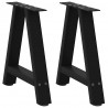 Nogi do stolika kawowego w kształcie litery A 2 szt. Czarne 50x(42-43) cm Stal