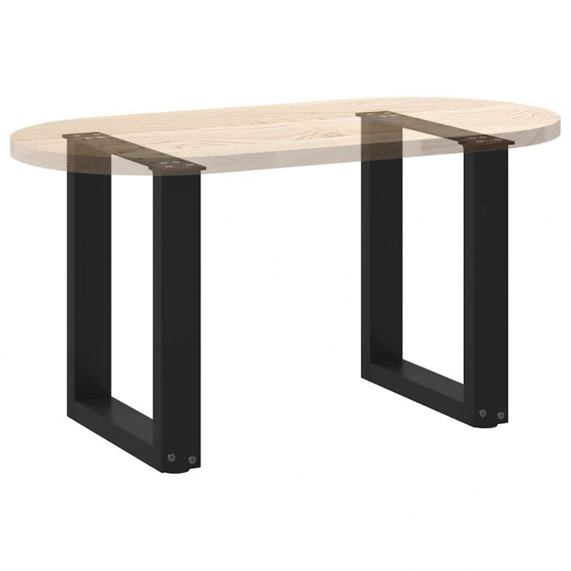 Nogi do stolika kawowego w kształcie litery U 2 szt. Czarne 38x(42-43) cm Stal