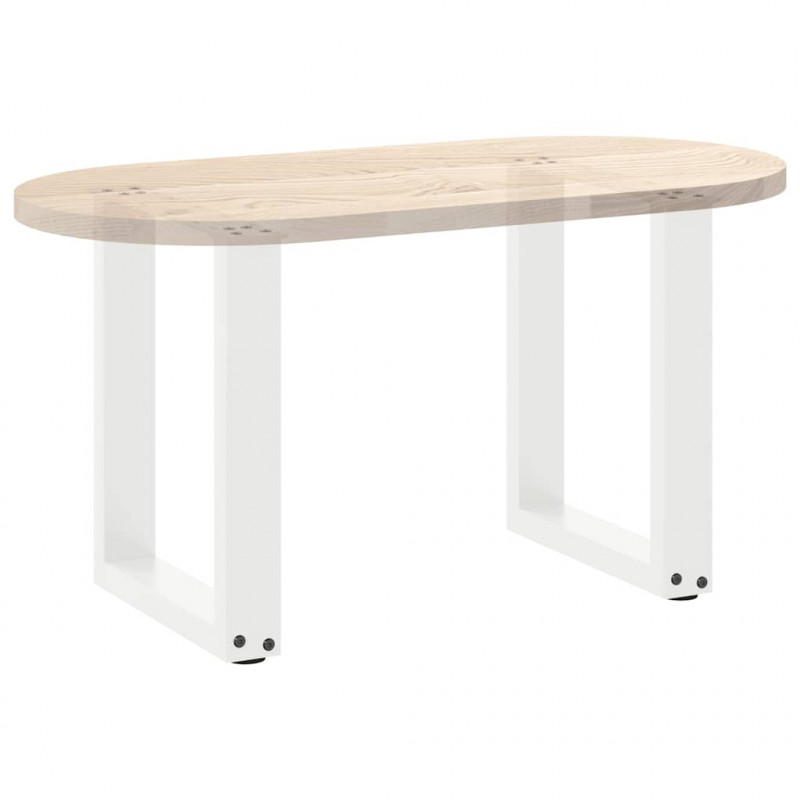 Nogi do stolika kawowego w kształcie litery U 2 szt. Białe 38x(42-43) cm Stal