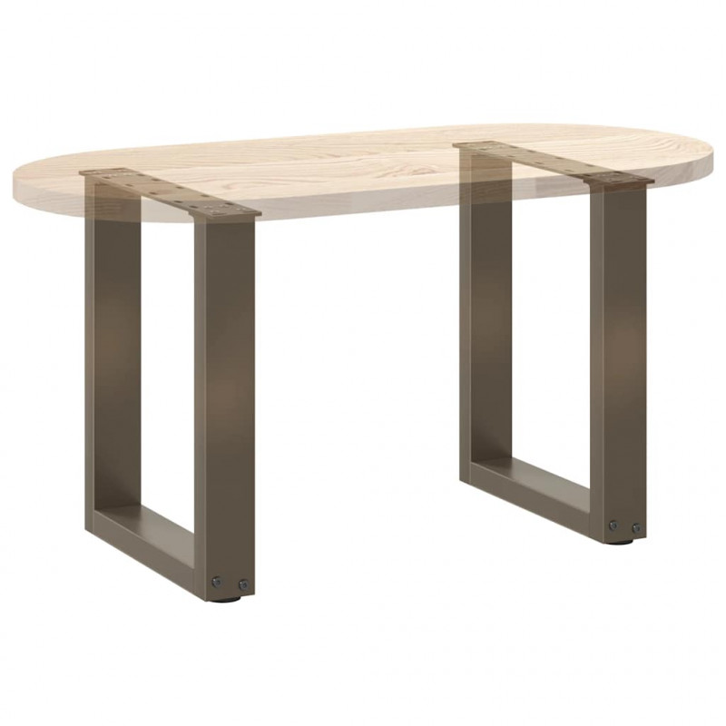 Nogi do stolika kawowego w kształcie litery U 2 szt. Naturalna stal 38x(42-43) cm Stal