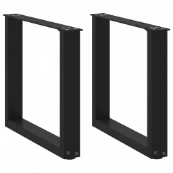 Nogi do stolika kawowego w kształcie litery U 2 szt. Czarne 50x(42-43) cm Stal