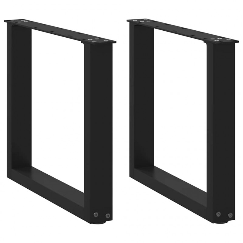 Nogi do stolika kawowego w kształcie litery U 2 szt. Czarne 50x(42-43) cm Stal