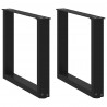 Nogi do stolika kawowego w kształcie litery U 2 szt. Czarne 50x(42-43) cm Stal
