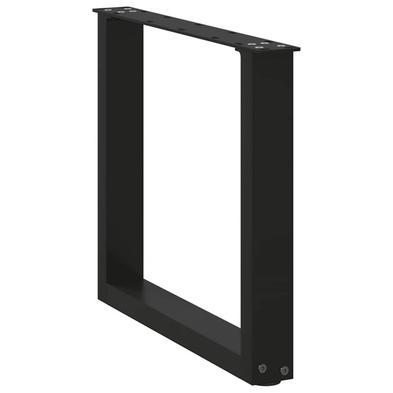 Nogi do stolika kawowego w kształcie litery U 2 szt. Czarne 50x(42-43) cm Stal