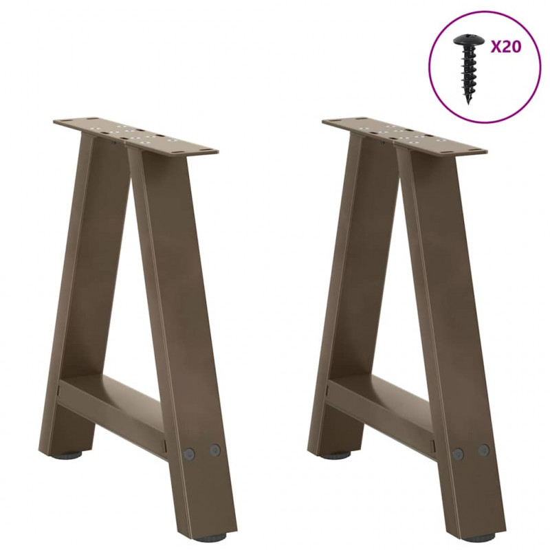 Nogi do stolika kawowego w kształcie litery A 2 szt. 50x(42-43) cm Stal