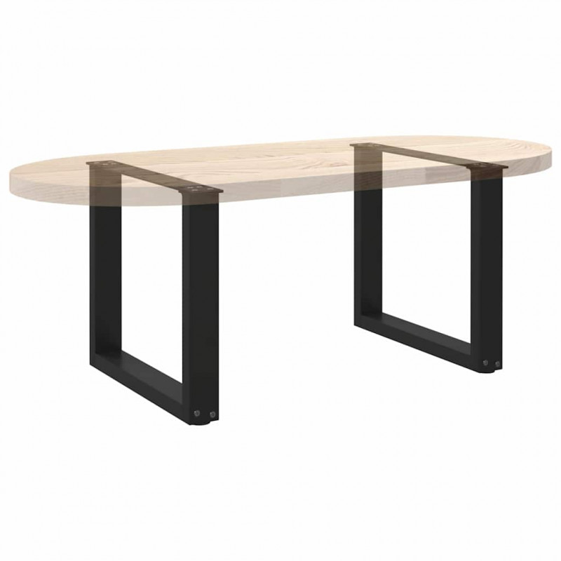 Nogi do stolika kawowego w kształcie litery U 2 szt. Czarne 50x(42-43) cm Stal