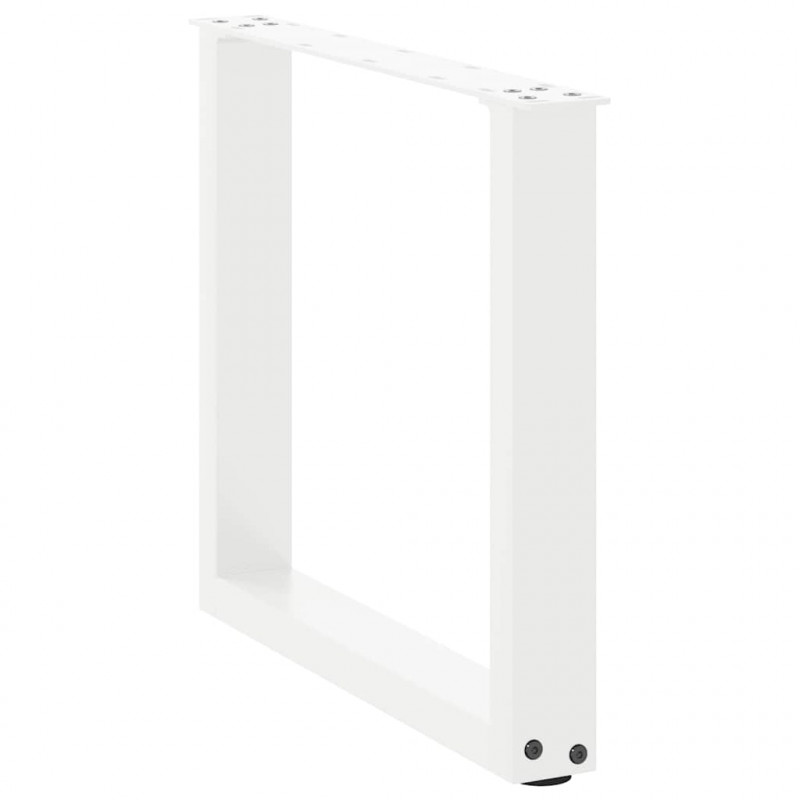 Nogi do stolika kawowego w kształcie litery U 2 szt. Białe 50x(42-43) cm Stal