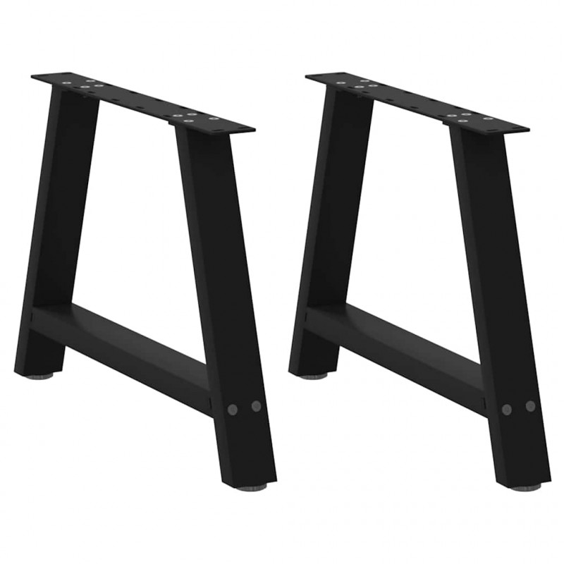 Nogi do stolika kawowego w kształcie litery A 2 szt. Czarne 60x(42-43) cm Stal