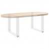 Nogi do stolika kawowego w kształcie litery U 2 szt. Białe 50x(42-43) cm Stal