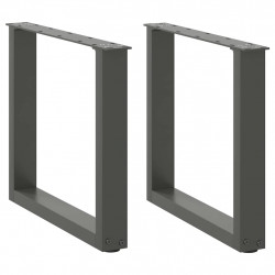 Nogi do stolika kawowego w kształcie litery U 2 szt. Antracyt 50x(42-43) cm Stal